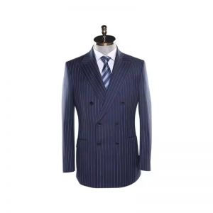 Grey Stripe Double breasted 3 pieces business wedding tailor suit